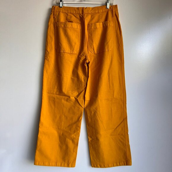 NWT J.CREW Tall Slim Wide Leg Yellow Bronzed Ochre Cropped Pants Size 31T - Picture 5 of 14